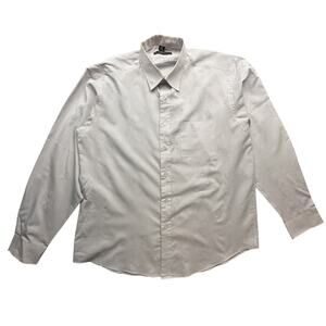 Vintage 90s Versace Button Up Striped Long Sleeve Dress Shirt Mens 17.5 XL White